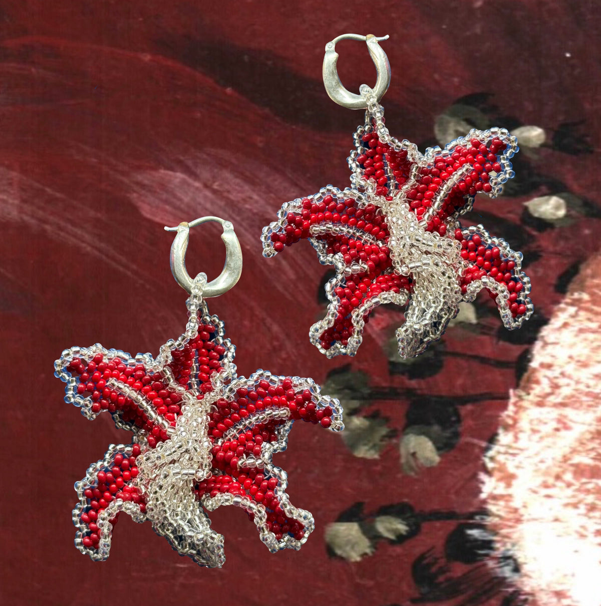 Orquídea roja earrings